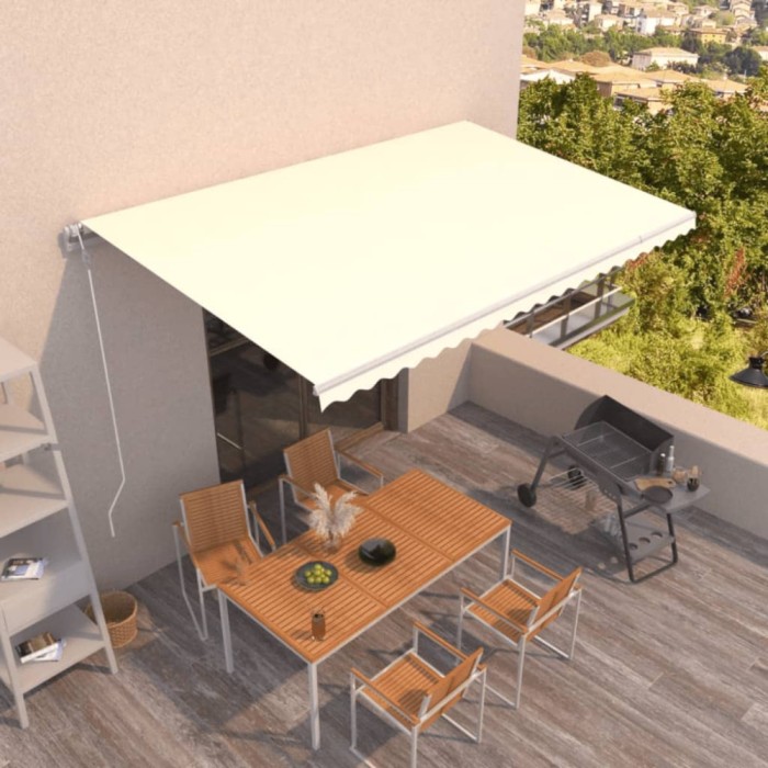 vidaXL Copertină retractabilă automat, crem, 500x300 cm