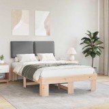 vidaXL Cadru de pat cu tăblie tapițată Gri deschis 120 x 190 cm 877294