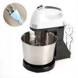 Mixer electric 120W Mmgoqqt 2 in 1 cu bol, din otel inoxidabil si ABS, pentru glazura, culoare argintie
