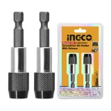 Prelungitor Bits cu Eliberare Rapida Set 2buc 60mm INGCO ABH20601 &ndash; Rapiditate si Precizie in Lucrarile de Insurubare