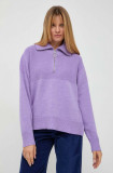 Cumpara ieftin Beatrice B pulover de lana femei, culoarea violet, light, cu turtleneck