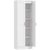 HOMCOM Dulap pentru provizii 175 cm cu spațiu de depozitare, dulap de bucătărie cu uși soft-close și rafturi reglabile, Alb | Aosom Romania