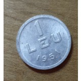 MNDRO10 moneda RPR Romania 1 leu 1951
