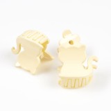 Set 3 clesti de par crem cu pisicuta si floare