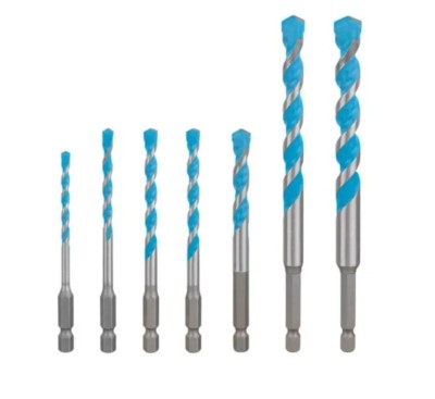 BOSCH Set 7 burghie EXPERT MultiConstruction, diametre 4/5/6/8/10/12 mm, prindere HEX-9 foto