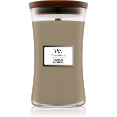 Woodwick Cashmere lumânare parfumată cu fitil din lemn 609,5 g