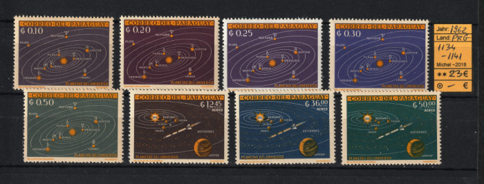 Paraguay, 1962 | Sistemul Solar - Astronomie, planete - Cosmos | MNH | aph