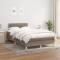vidaXL Pat box spring cu saltea, gri taupe, 120x200 cm, textil 3140765