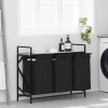 Cos rufe Gossi 3 compartimente, raft, gri sonoma/negru, otel/poliester 99x33x77cm