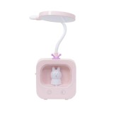 Lampa de birou pentru copii, 3 tipuri de lumina, model televizor, roz / ZTS 8233