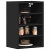 Dulap Suspendat Bucatarie Negru 40x29.5x60 cm PAL Raft Depozitare Montat pe Perete