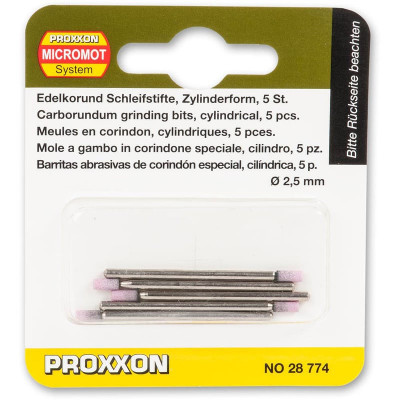 Set biaxuri din corindon de forma cilindrica Micromot Proxxon 28774, O2.5 mm, 5 bucati foto