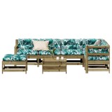 Gossi set mobilier de gradina cu perne, 8 piese, lemn de pin tratat
