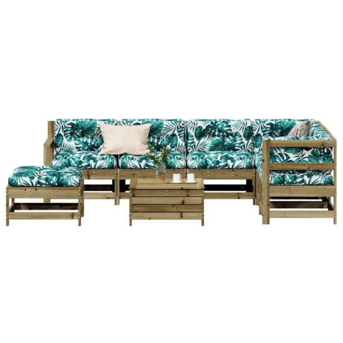 Gossi set mobilier de gradina cu perne, 8 piese, lemn de pin tratat