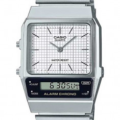 Ceas unisex CASIO Retro Vintage Casual UNX ANADIG SS WHT