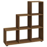 Cumpara ieftin Biblioteca in trepte, stejar maro, 107 cm, lemn compozit