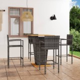 VidaXL Set mobilier bar de grădină, 5 piese, gri