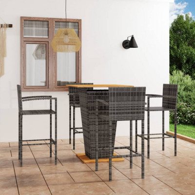 Gossi set mobilier bar de gradina, 5 piese, gri foto