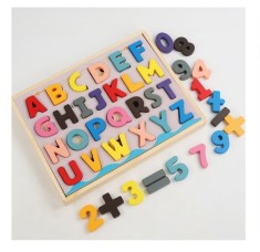 Set Puzzle litere si cifre cu sortare si tavita