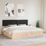 vidaXL Cadru de pat cu tăblie tapițată cu headboard Negru 200 x 200 cm 3398211