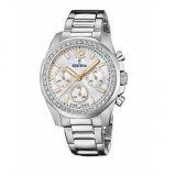 Festina 20606/1 Crystals Ceas Damă Chronograph 38.1mm cu Brățară Metalică Argintie