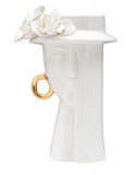 Vaza Woman Elegant , Mauro Ferretti, 15x13.3x23.5 cm, portelan, alb/auriu