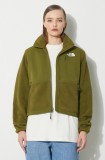 The North Face geacă W Ripstop Denali Jacket femei, culoarea verde, de tranziție, oversize, NF0A870SPIB1