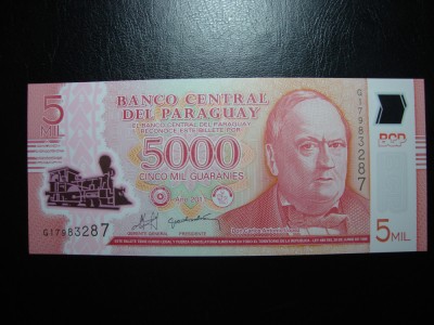 PARAGUAY 5000 GUARANIES 2011 UNC foto