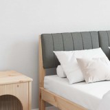 VidaXL Tăblie tapițată Gri &icirc;nchis 120 cm Lemn de pin masiv 879240