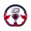Volan Sport Auto 33cm, Negru cu Insertii Albastru Metalic. Design Ergonomic, Prindere 6 Puncte. Kit Montaj Inclus. Tuning Interior.