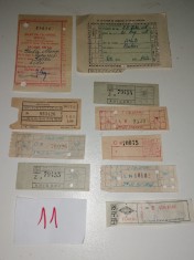 LOT 10 BILETE BILET VECHI TREN CFR , AUTOBUZ