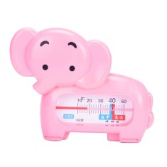 Termometru pentru baie, flippy, plutitor, rezistent la apa, multifunctional, model elefant, 11.5x9x2 cm, roz