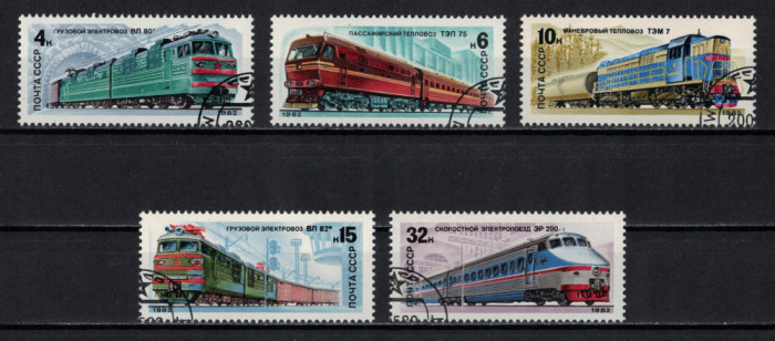 RUSIA 1982 - Locomotive / serie completa