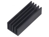 Radiator Extrudat cu Aripioare Negru 50x19x14mm