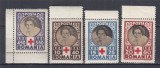 ROMANIA1945 LP 165 CRUCEA ROSIE EROARE PUNCT IN I DIN LEI LA 10-40 SERIE MNH