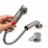 Baterie Bucatarie Alessandro DESIGN, Inox Argintiu, Dus Extractibil, Monocomanda, Pipa Pivotanta, Cartus Ceramic