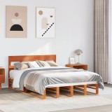 VidaXL Cadru de pat fără saltea, maro ceruit 140x200 cm lemn masiv pin