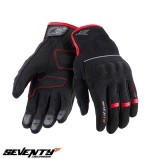 Manusi barbati pentru scuter - motocicleta Urban vara Seventy model SD-C54 negru/rosu &ndash; degete tactile XXXL (12 cm)