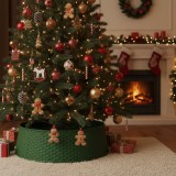 Paravan pentru baza bradului de Craciun - verde, plastic - 65 x 23 cm