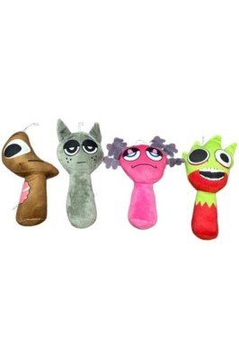 Set de 4 jucării de pluș Sprunki, 23 cm, multicolore foto