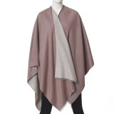Poncho taupe din vascoza