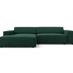 Coltar modular stanga 3 locuri, Jodie, Micadoni Home, BL, 224x166x70 cm, poliester, verde