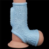 Cumpara ieftin Inel / Manson Penis Cu Vibratii Drip Knights with Scrotum Sleeve, Albastru