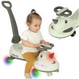 Cumpara ieftin Masinuta pentru copii, fara pedale, maner ghidare, greutate maxima suportata 65 kg, 75 x 65 x 28 cm, model unicorn, gri