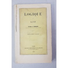LOGIQUE DE KANT par J. TISSOT , 1862