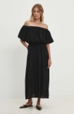 Answear Lab rochie culoarea negru, midi, evazată