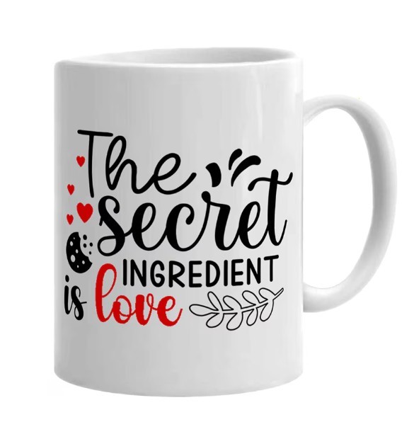 Cana alba personalizata The secret ingredient is love, INOVATIX&reg;. 330ml