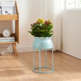 Suport plante Assen metal 38x23,5cm albastru deschis [en.casa] HausGarden Leisure, [en.casa]