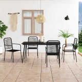 VidaXL Set mobilier de grădină 5 piese negru sfoară de bumbac și oțel 3058279