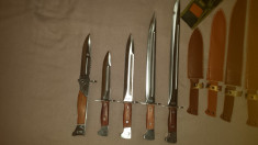 4 cutite baionete + briceag buton inscriptionate cccp ak 47 + rozeta box foto